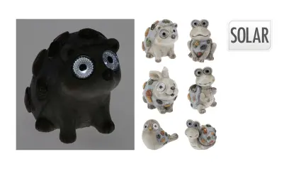 dekorace zahradní ZVÍŘÁTKA LED, solární, polyresin, mix 6 motivů
