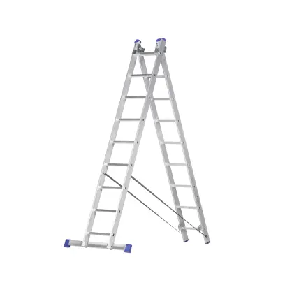 žebřík Al un. 2d.  9př. 2,43/3,99m VHR H 2x9 nosnost 150kg ELKOP