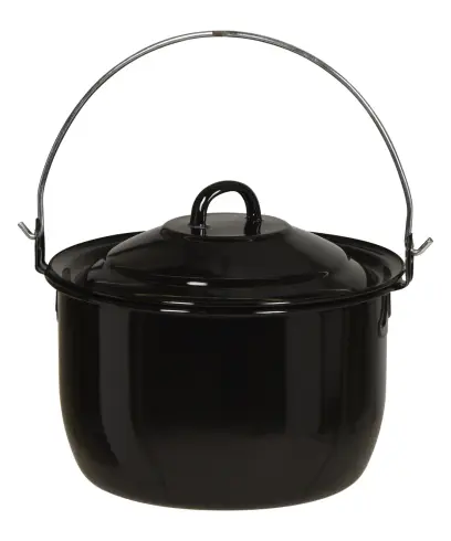 hrnec závěsný 20cm, 3,3l, s poklicí,  smalt/uhlíková ocel 0,6mm, Č