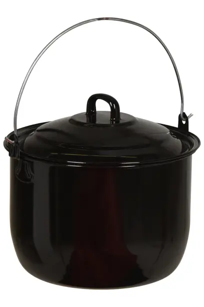 hrnec závěsný 24cm, 6,7l, s poklicí,  smalt/uhlíková ocel 0,6mm, Č