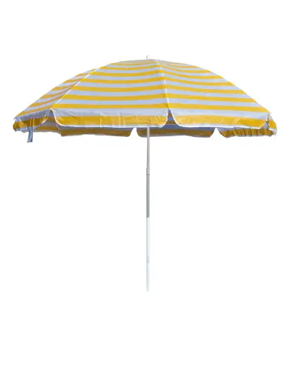 slunečník 230cm, ŽL/BÍ PRUHY