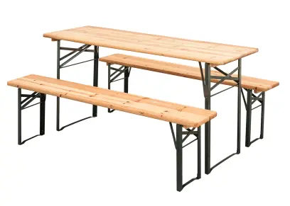set zahradní pivní 200cm kov/dřevo