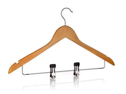 ramínko dřevěné na kalhoty s klipem