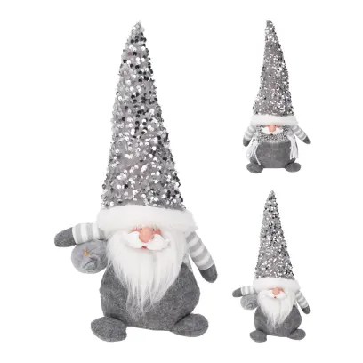 dekorace SANTA 36cm s čepicí STŘ mix