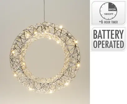 dekorace VĚNEC 30cm LED STŘ s časovačem