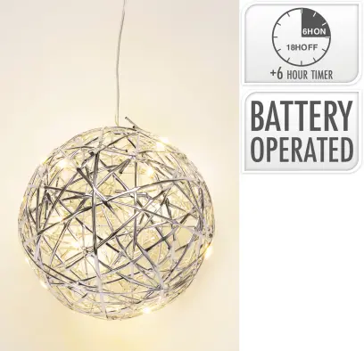 dekorace KOULE 15cm LED STŘ s časovačem