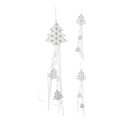 dekorace STROM 16cm závěsná se stužkami mix