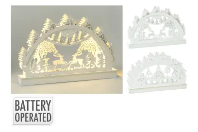 98460-387370 dekorace OBLOUK s motivem 29x19cm 6LED BÍ mix