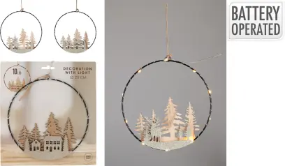 dekorace KRUH pr.20cm 10LED závěsný mix motivů