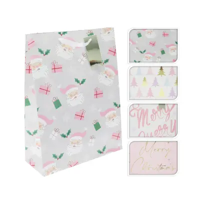 98492-387393 taška dárková 40x30x10cm (XL) VÁNOČNÍ RŮŽ mix dekorů