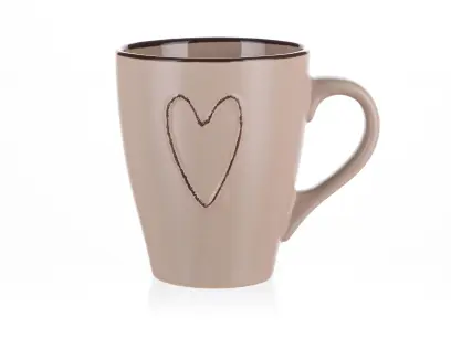 hrnek HEART 310ml béžový