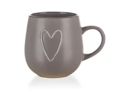 hrnek HEART 500ml hnědý