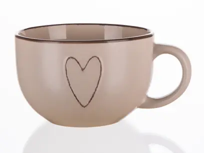 hrnek jumbo HEART 730ml béžový