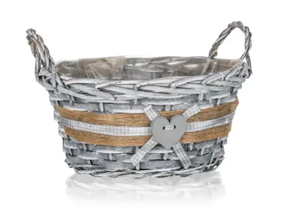 košík s uchy GRIS 25x12cm kul