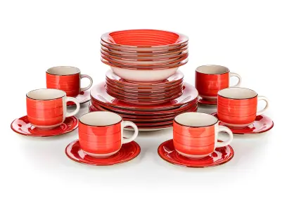 sada jídelní SPIRAL RED 30ks