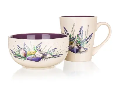 sada snídaňová LAVENDER, 2ks