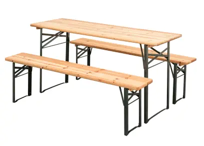 set zahradní pivní dřevo/kov stůl + 2 lavice 180cm