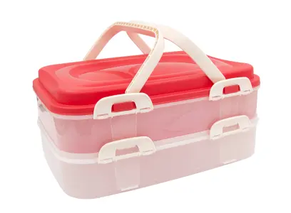 dóza s uchy, 2 patra, 40x30x18cm PH RŮŽ