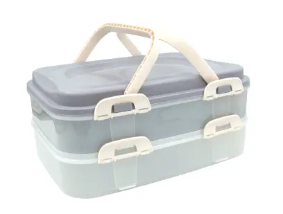 dóza s uchy, 2 patra, 40x30x18cm PH LATTE