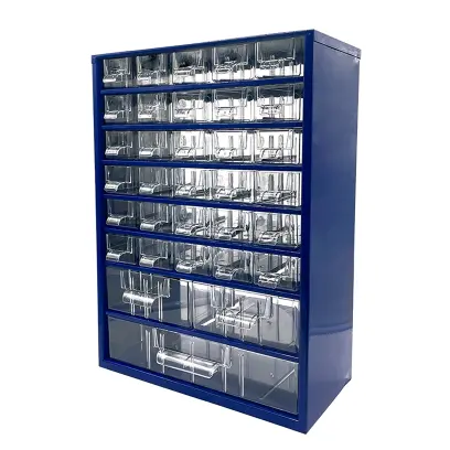 skříňka 3 velikosti 30 mal.,2 stř.,1 vel.zásuvka 30,5x46x15,5cm kov.MO