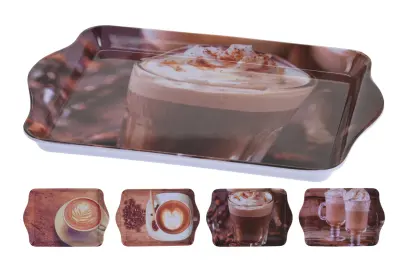 99961-387396 podnos 21x14,3x2cm dekor KÁVA, 4 mix, melamin