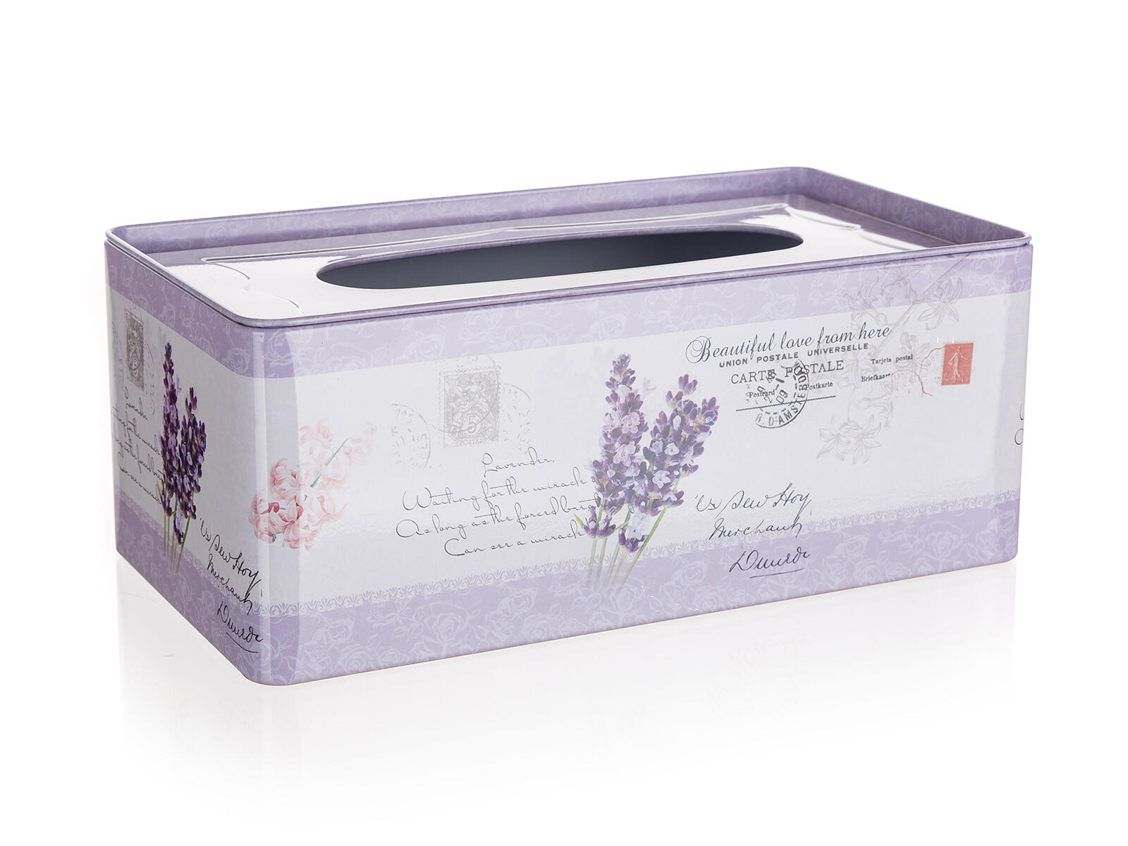 krabička na papír.kapesníky LAVENDER 24x13x9,5cm