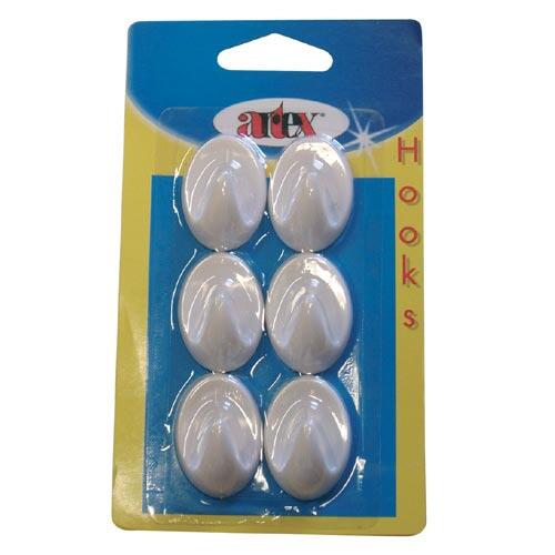 háček samolepicí ovál malý PH BÍ  (6ks) 0.04 Kg MTA MAXMIX Sklad14 332015