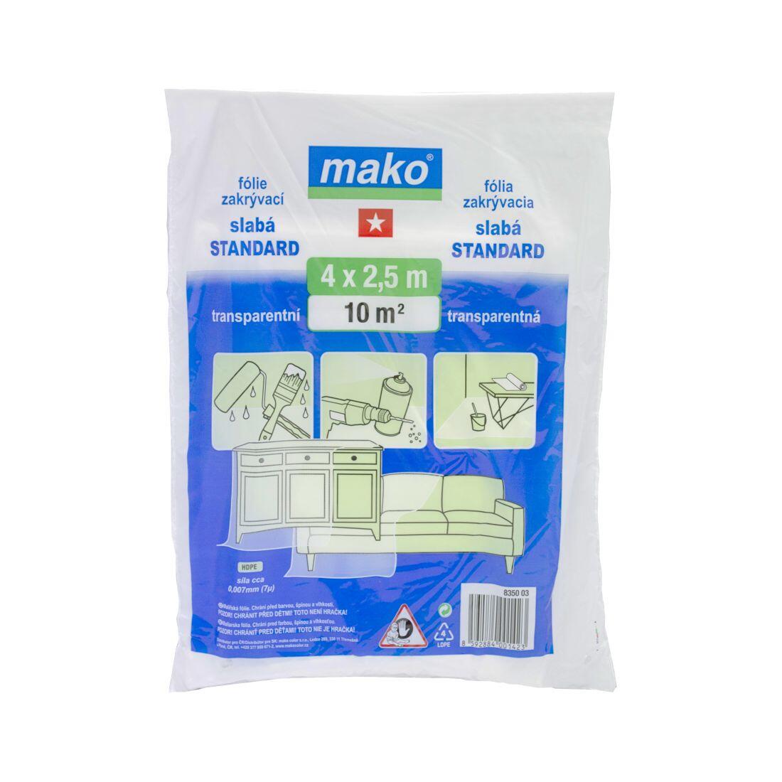 fólie zakrývací 4x 2,5m, 7µm 0.06 Kg MTA MAXMIX Sklad14 825033