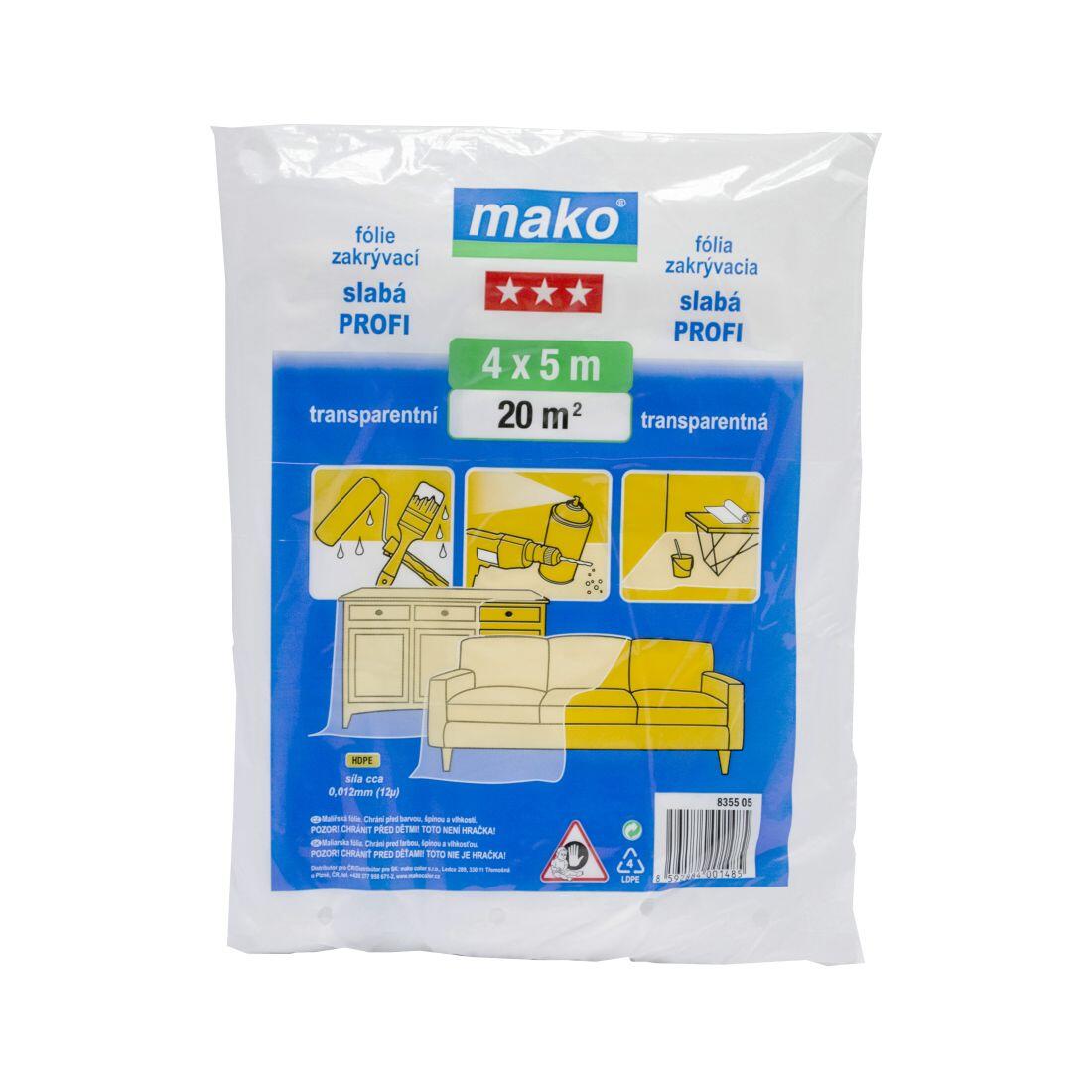 fólie zakrývací 4x 5m PROFI 12µm HDPE 0.19 Kg MTA MAXMIX Sklad14 825035