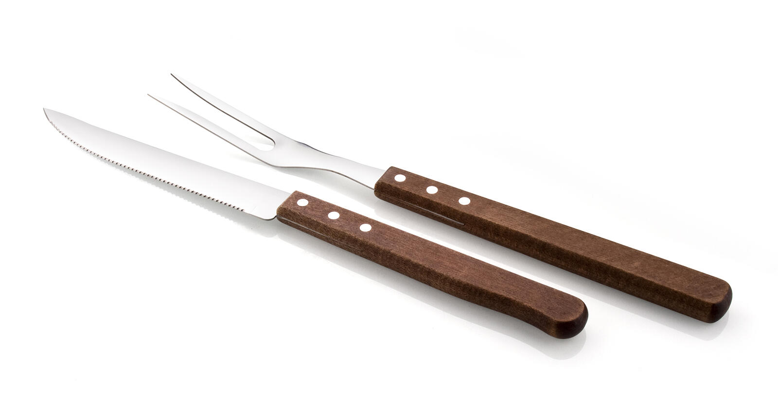 příbor steakový BBQ (1+1ks) nerez, dřev.rukojeť