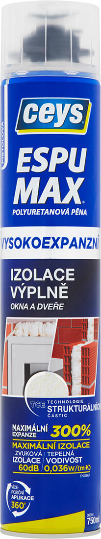 pěna montážní 750ml vysokoexpanzní pistolová CEYS 0.88 Kg MTA MAXMIX Sklad14 505810