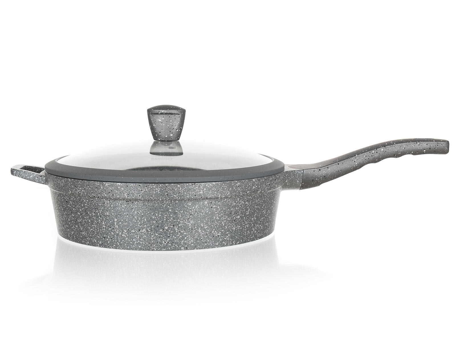 pánev 28x4,3cm nepřiln.povrch GRANITE GREY se skl.poklicí