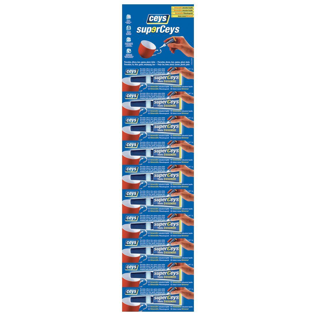 lepidlo vteřinové 3g SUPERCEYS INSTANT GLUE UNIVERSAL plato (10ks) 0.12 Kg MTA MAXMIX Sklad14 505057