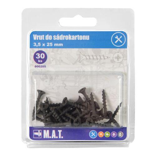 vrut do sádrokar.3,5x25mm hrubý z.,f. (30ks) 0.05 Kg MTA MAXMIX Sklad14 600205