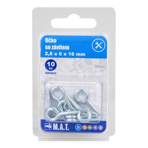 očko se závitem zavřené 16x6x2,8mm Zn (10ks) 0.03 Kg MTA MAXMIX Sklad14 600865