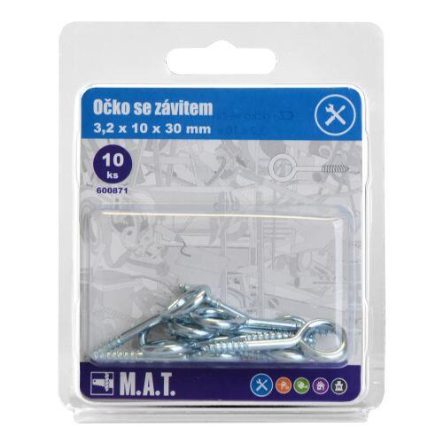 očko se závitem zavřené 30x10x3,2mm Zn (10ks) 0.06 Kg MTA MAXMIX Sklad14 600871