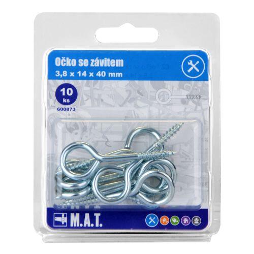 očko se závitem zavřené 40x14x3,8mm Zn (10ks) 0.1 Kg MTA MAXMIX Sklad14 600873