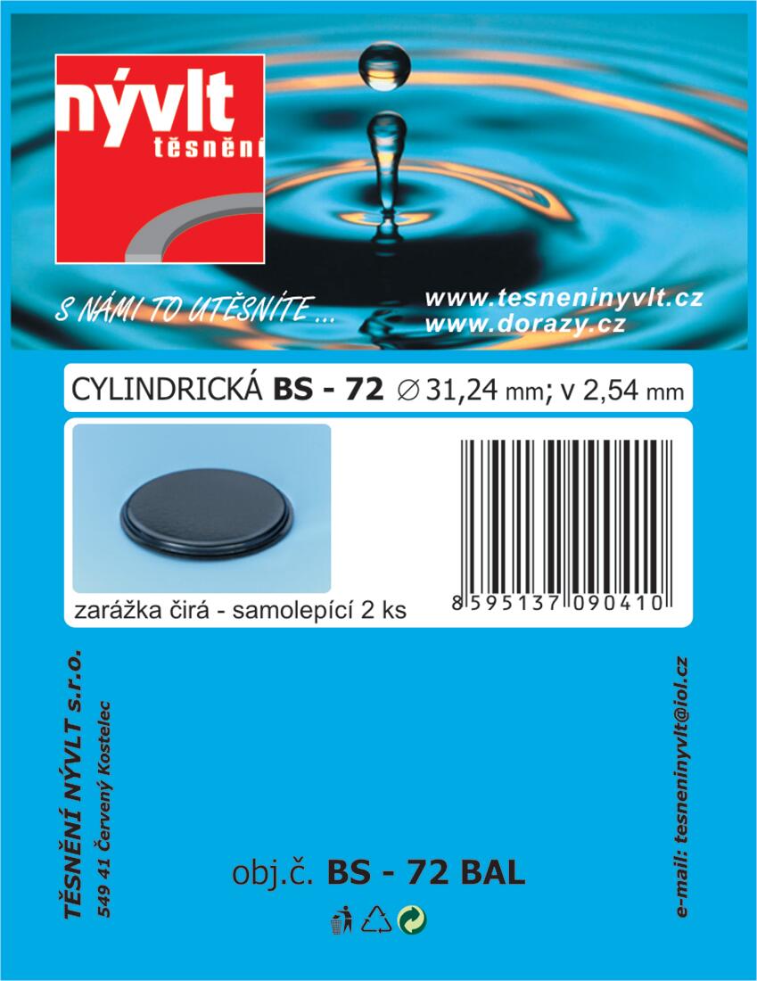 doraz samolep.cylindr.pr.31,2x2,5mm TRA  BS-72 (2ks) 0.01 Kg MTA MAXMIX Sklad14 606815
