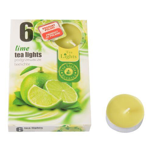 svíčka čajová vonná LIMETKA (6ks) (hoří 6x3-4hod) 0.07 Kg MTA MAXMIX Sklad14 716115