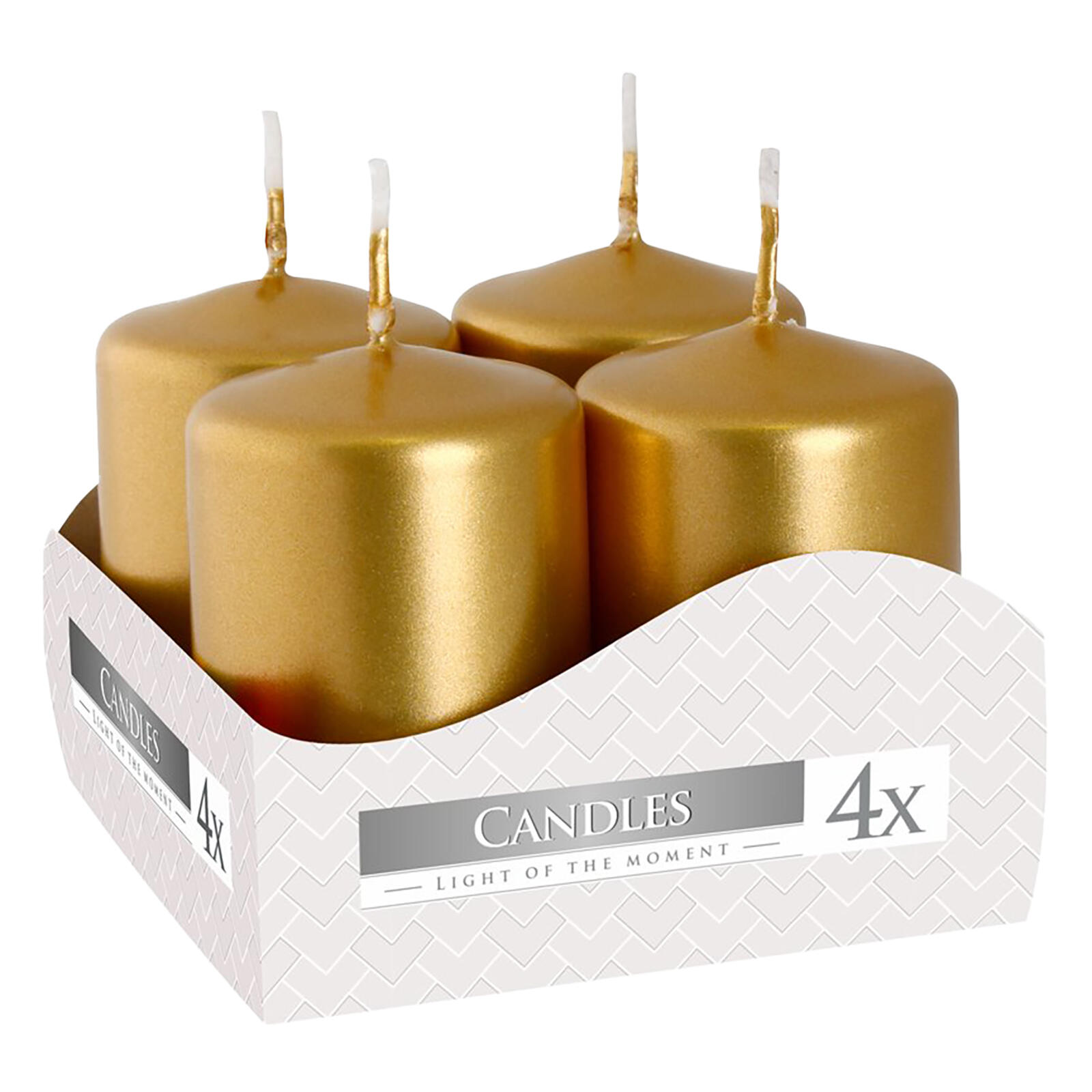 svíčka adventní 60x40mm ZLA metalická lesk. (4ks) 0.25 Kg MTA MAXMIX Sklad14 716173