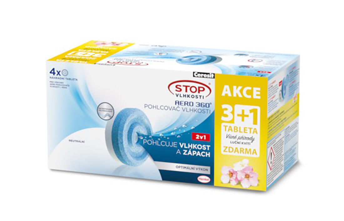 náplň do pohlcovače vlhkosti CSV-AERO 360, 4x450g tableta, luční kvítí 1.84 Kg MTA MAXMIX Sklad14 507267