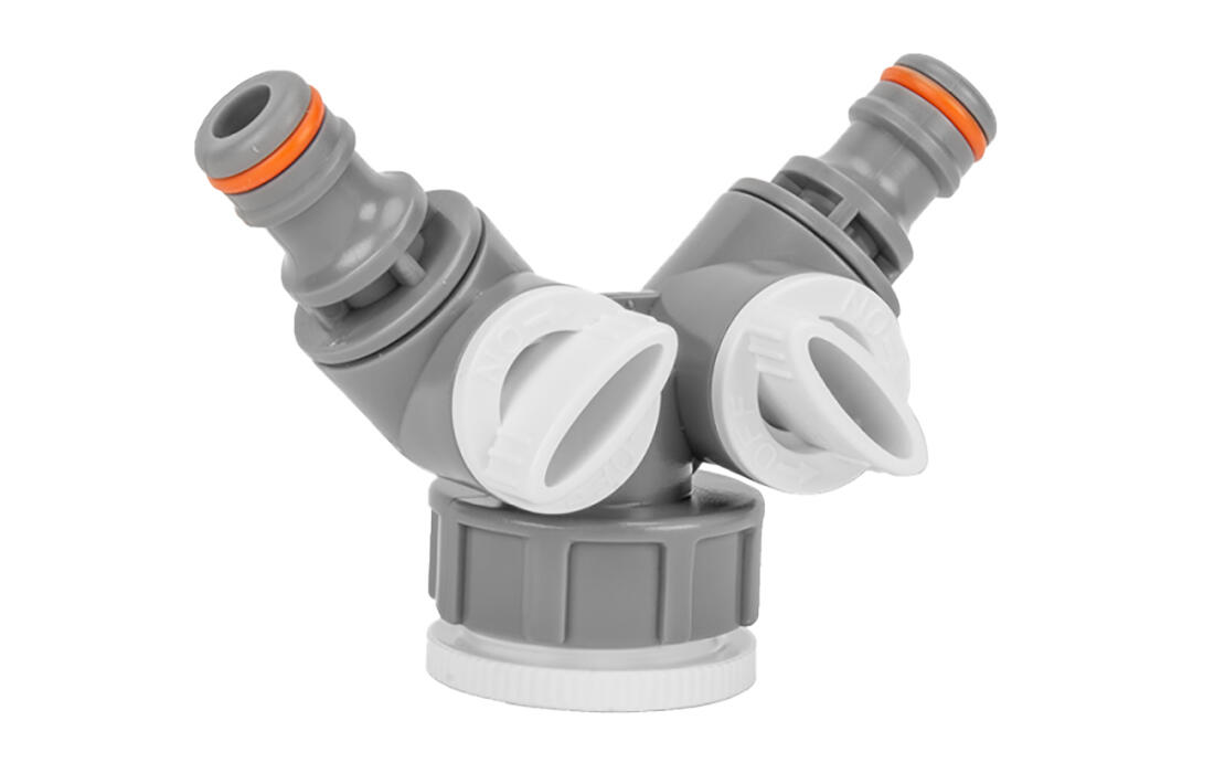 rozdvojka s ventilem pro 2 rychlospojky 1" + 3/4", WL-2222, WHITE 0.06 Kg MTA MAXMIX Sklad14 447817