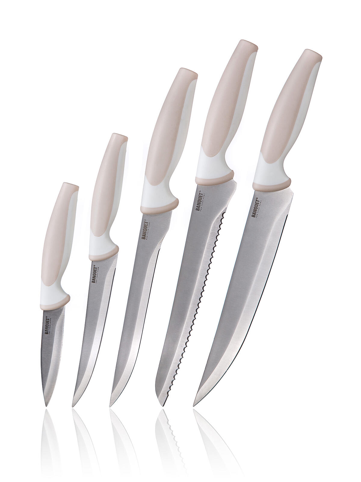 Sada nožů TRINITY 5ks,krém.