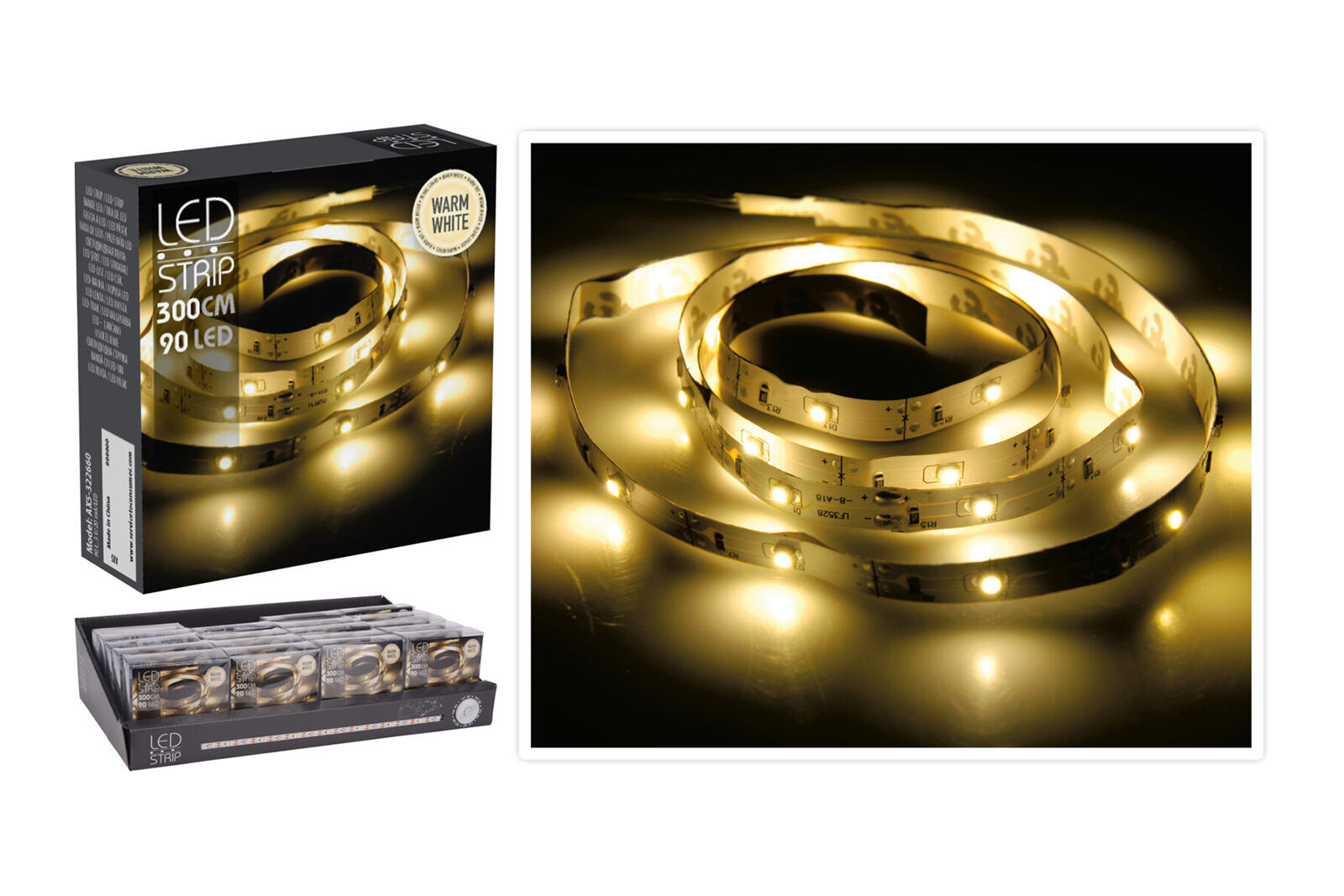 pásek 3m 90LED teplá BÍ 0.05 Kg MTA MAXMIX Sklad14 386094