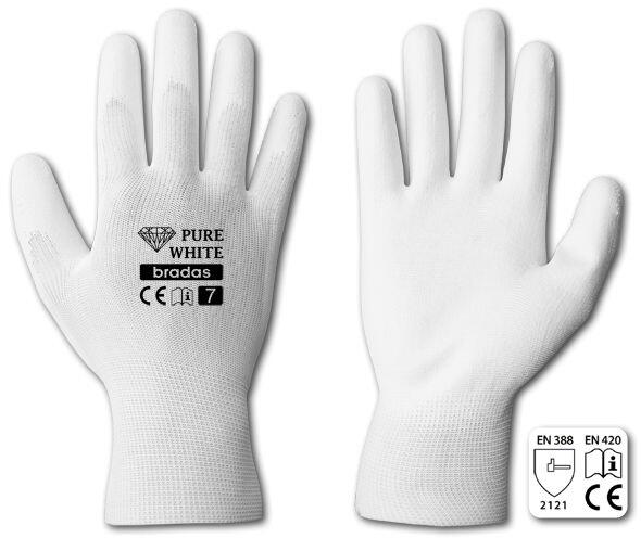 rukavice PURE WHITE PU  8 0.03 Kg MTA MAXMIX Sklad14 715691