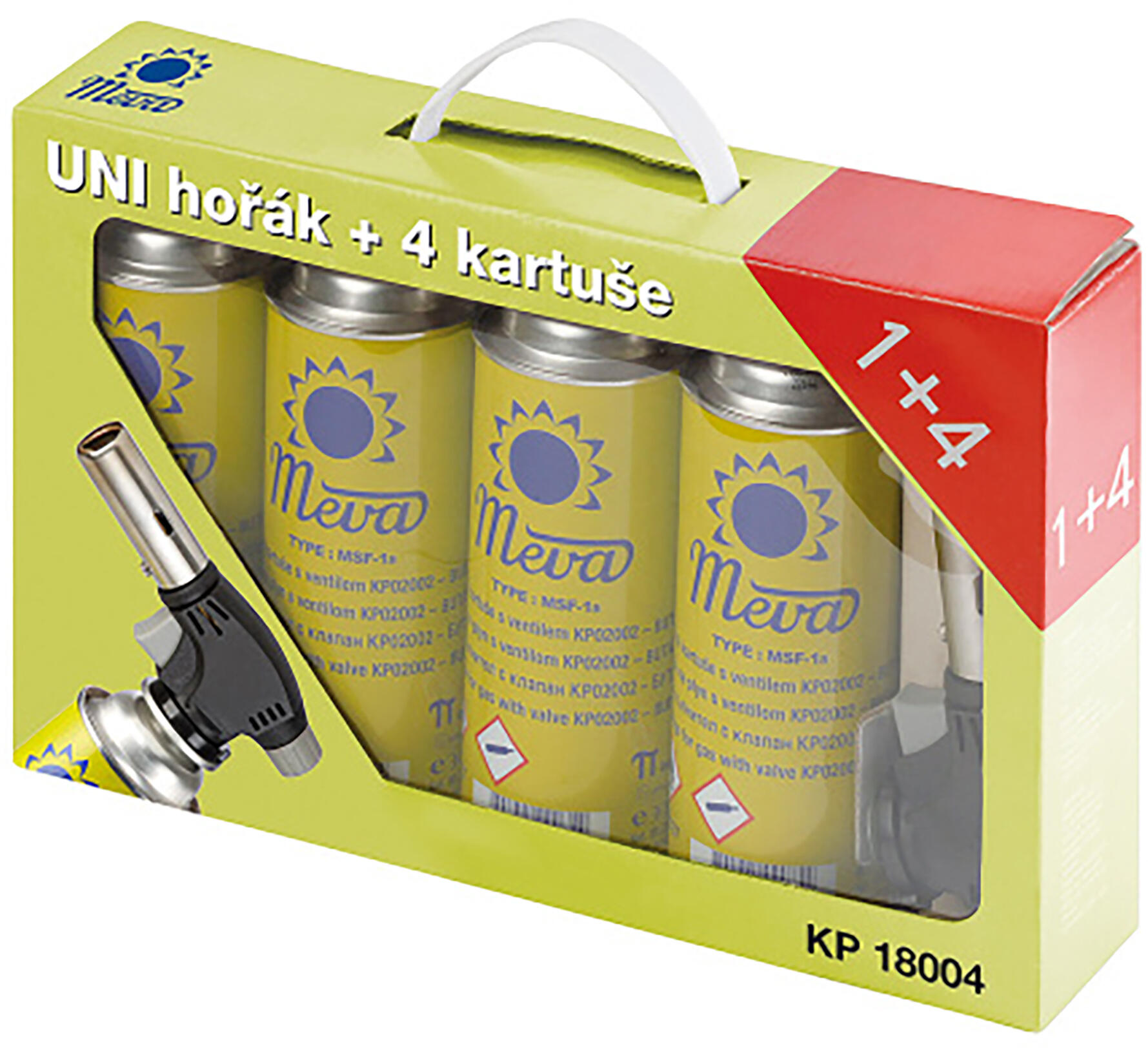 hořák univerzální 360st. + 4 kartuše  KP18004 0.35 Kg MTA MAXMIX Sklad14 430406 8590584575404