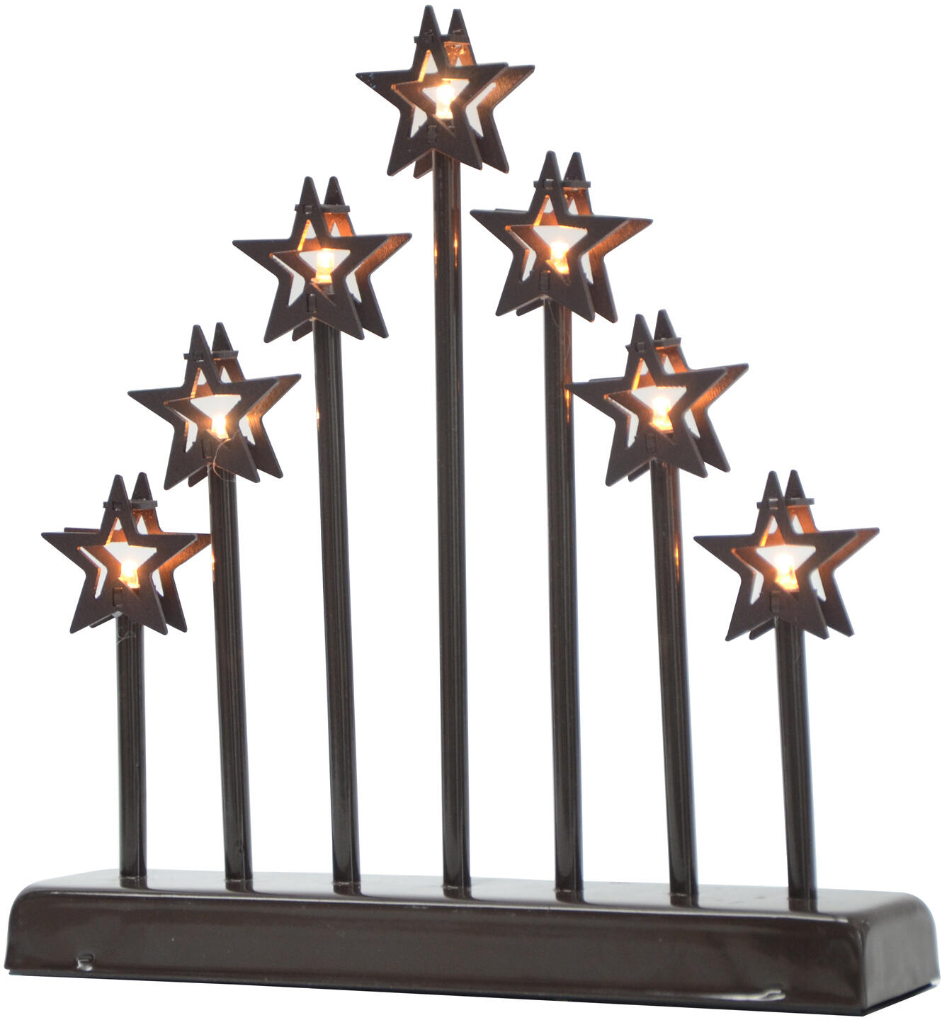 svícen vánoční 7 svíček LED,teplá BÍ,hvězda,kov.,26x6x27cm 0.45 Kg MTA MAXMIX Sklad14 791887 8590419790903