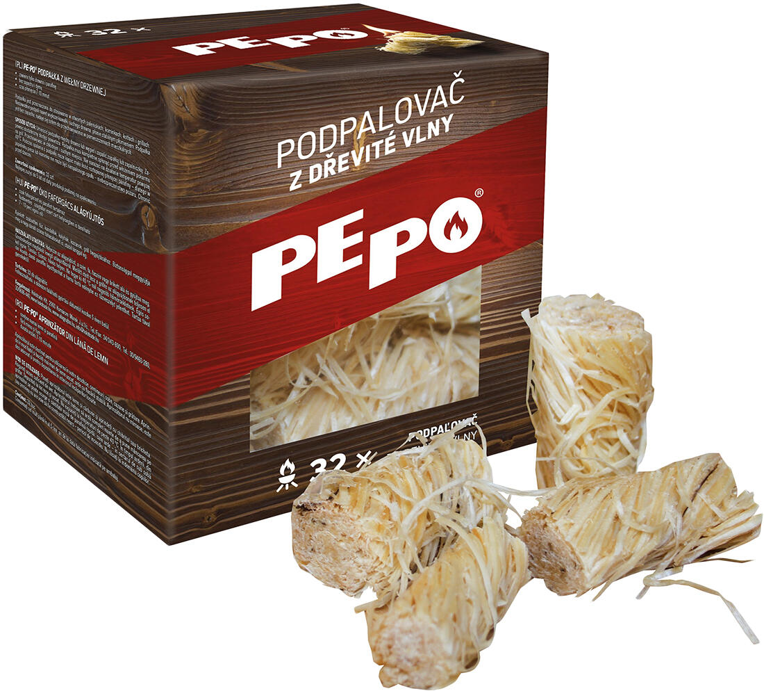 podpalovač z dřevité vlny (32ks) PE-PO 0.32 Kg MTA MAXMIX Sklad14 667007