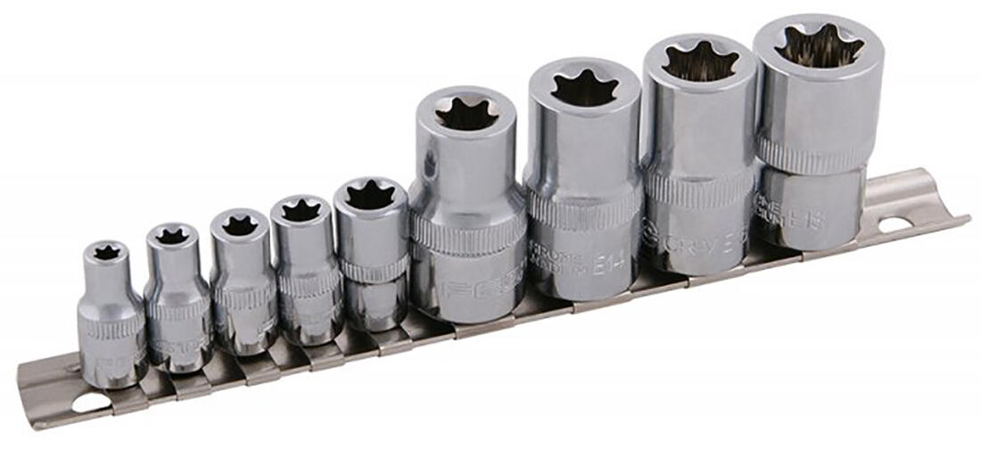 sada 1/4", 1/2"   9díl. hlavic TORX, E5-E18 FESTA 0.4 Kg MTA MAXMIX Sklad14 556600