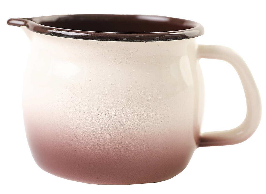 hrnek baněný smalt s výlevkou pr.10cm 0,8l CAPUCCINO 0.3 Kg MTA MAXMIX Sklad14 201146